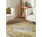 Tapis En Laine Jaune Et Bleu 140 X 200 Cm Mucur