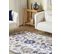 Tapis De Laine Beige Et Bleu 140 X 200 Cm Kumru