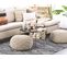 Pouf En Coton Beige 50 X 30 Cm Berkane