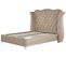 Lit Double En Velours Taupe 140 X 200 Cm Ayette