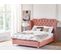 Lit Double En Velours Rose 160 X 200 Cm Ayette