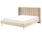 Lit Double En Velours Beige 180 X 200 Cm Villette