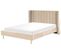 Lit Double En Velours Beige 160 X 200 Cm Villette