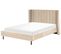 Lit Double En Velours Beige 140 X 200 Cm Villette