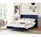 Lit Double En Velours Bleu Marine 160 X 200 Cm Villette