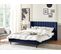 Lit Double En Velours Bleu Marine 180 X 200 Cm Villette