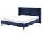 Lit Double En Velours Bleu Marine 180 X 200 Cm Villette