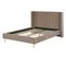 Lit Double En Velours Taupe 140 X 200 Cm Villette