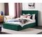 Lit Double En Velours Vert Avec Banc Coffre 140 X 200 Cm Noyers