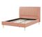 Lit Double En Velours Rose Pêche 140 X 200 Cm Marville