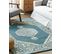 Tapis En Laine 140 X 200 Cm Blanc Et Bleu Gevas