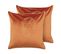 Lot De 2 Coussins Velours Orange Crocus 45 X 45 Cm