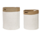 Lot De 2 Paniers En Coton Blanc Et Beige Kardh