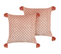 Lot De 2 Coussins Impression En Bloc Coton Rose Rumhora 45 X 45 Cm