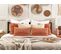 Coussin Impression En Bloc Coton Orange Orlaya 55 X 35 Cm