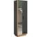 Armoire De Chambre Synnax - 2 Portes + 1 Tiroir - Décor Gris/chêne - L65 X P40 X H198 Cm