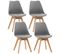 Lot De 4 Chaises De Cuisine Linares Gris/plastique