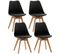 Lot De 4 Chaises De Cuisine Linares Noir /plastique