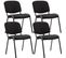 Lot De 4 Chaises Visiteur Ken En Tissu Noir