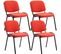 Lot De 4 Chaises Visiteur Ken En Tissu Rouge