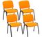 Lot De 4 Chaises Visiteur Ken En Tissu Orange