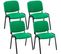 Lot De 4 Chaises Visiteur Ken En Tissu Vert