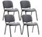 Lot De 4 Chaises Visiteur Ken En Tissu Gris