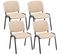 Lot De 4 Chaises Visiteur Ken En Tissu Crème