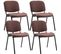 Lot De 4 Chaises Visiteur Ken En Tissu Marron