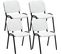 Lot De 4 Chaises Visiteur Empilables Ken En Similicuir Et Piètement Noir Blanc