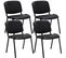 Lot De 4 Chaises Visiteur Empilables Ken En Similicuir Et Piètement Noir Noir