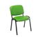 Lot De 4 Chaises Visiteur Empilables Ken En Similicuir Et Piètement Noir Vert