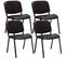 Lot De 4 Chaises Visiteur Empilables Ken En Similicuir Et Piètement Noir Marron