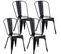 Lot De 4 Chaises Métalliques Empilables Benedikt Noir