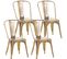 Lot De 4 Chaises Métalliques Empilables Benedikt Or