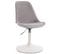 Chaise De Salle À Manger Maverick En Velours Avec Pied Trompette Gris/blanc