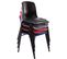 Chaise Empilable Nowra Avec Assise En Plastique Et Piètement En Métal Noir Mat Rouge