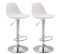 Lot De 2 Tabourets De Bar Kiel Similicuir Et Coque En Plastique Blanc /chrome