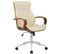 Fauteuil De Bureau Melilla En Similicuir Noyer / Crème