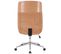 Fauteuil De Bureau Varel En Similicuir Avec Coque De Siège En Bois Nature / Marron