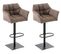 Lot De 2 Tabourets De Bar Damaso En Tissu Marron Terre/noir