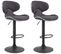 Lot De 2 Tabourets De Bar Las Vegas V2 Tissu Gris Foncé/noir