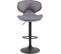 Lot De 2 Tabourets De Bar Las Vegas V2 Tissu Gris Clair/noir