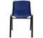 Lot De 4 Chaises Empilables Nowra Avec Assise En Plastique Et Pieds En Métal Noir Mat Bleu