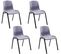 Lot De 4 Chaises Empilables Nowra Avec Assise En Plastique Et Pieds En Métal Noir Mat Gris