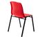 Lot De 4 Chaises Empilables Nowra Avec Assise En Plastique Et Pieds En Métal Noir Mat Rouge