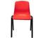 Lot De 4 Chaises Empilables Nowra Avec Assise En Plastique Et Pieds En Métal Noir Mat Rouge