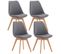 Lot De 4 Chaises De Cuisine Linares Gris/tissu