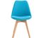 Lot De 4 Chaises De Cuisine Linares Turquoise/tissu