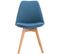 Lot De 4 Chaises De Cuisine Linares Bleu/tissu